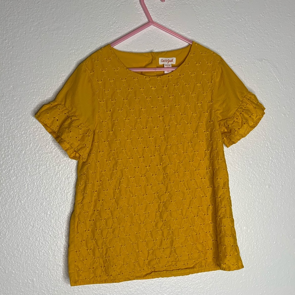 Girls Flounce Sleeve Dressy Shirt